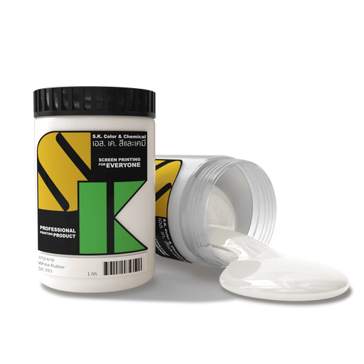 สีขาวยางสูตรน้ำ White Rubber Ink SK-393 - SK Screen Printing Supplies