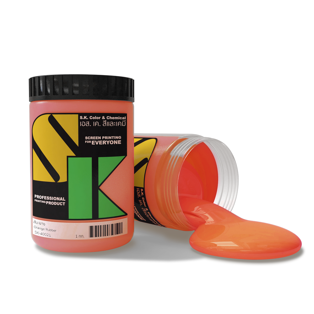สีส้มยางสูตรน้ำ Orange Rubber Ink SK-40021 - SK Screen Printing Supplies