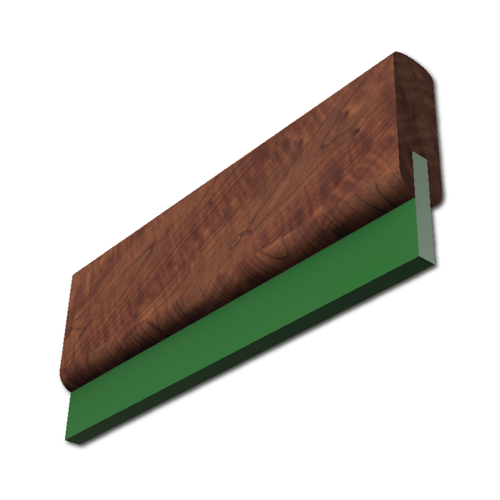 แปรงปาดสีสกรีน ไม้สัก ยางตัวยู (9mm) U Shape Teakwood Squeegee U9-5SBT3 - SK Screen Printing Supplies