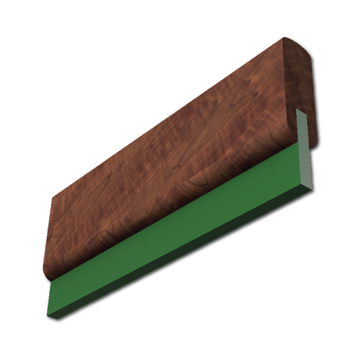 แปรงปาดสีสกรีน ไม้สัก ยางตัวยู (9mm) U Shape Teakwood Squeegee U9-5SBT3 - SK Screen Printing Supplies