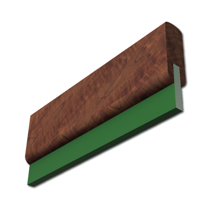 แปรงปาดสีสกรีน ไม้สัก ยางตัวยู (9mm) U Shape Teakwood Squeegee U9-5SBT3 - SK Screen Printing Supplies